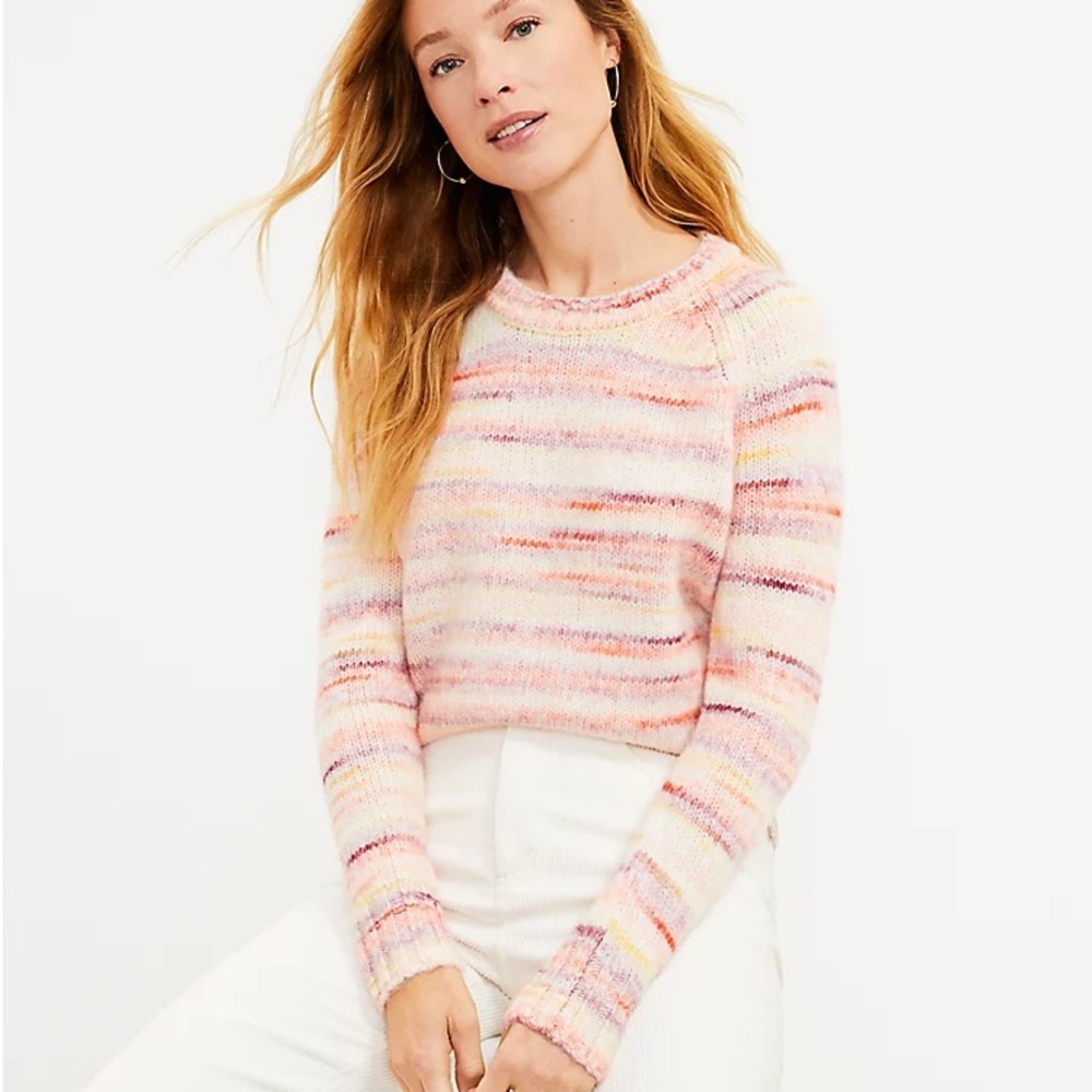LOFT Spacedye Raglan Sweater - Picture 3 of 5